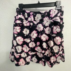 Tail Black and Pink Floral Mini Skirt
